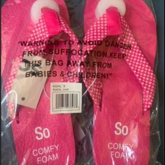 SO Pink Dot Flip Flop Sandals - Picture 7 of 9